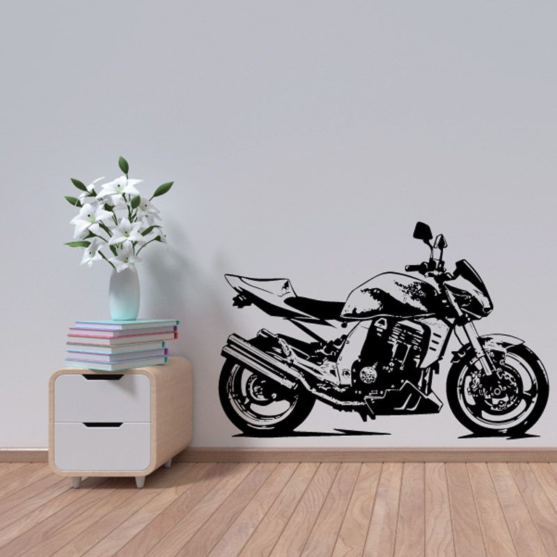 Image of Motorcycle Sketch Wall Decal - Vinyl Decal - Car Decal - CD021