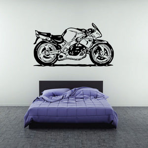 Black motorcycle sketch wall decal vinyl sticker