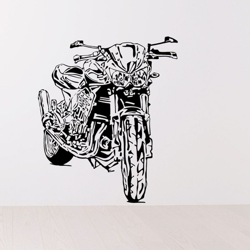 Image of Motorcycle Sketch Wall Decal - Vinyl Decal - Car Decal - CD025