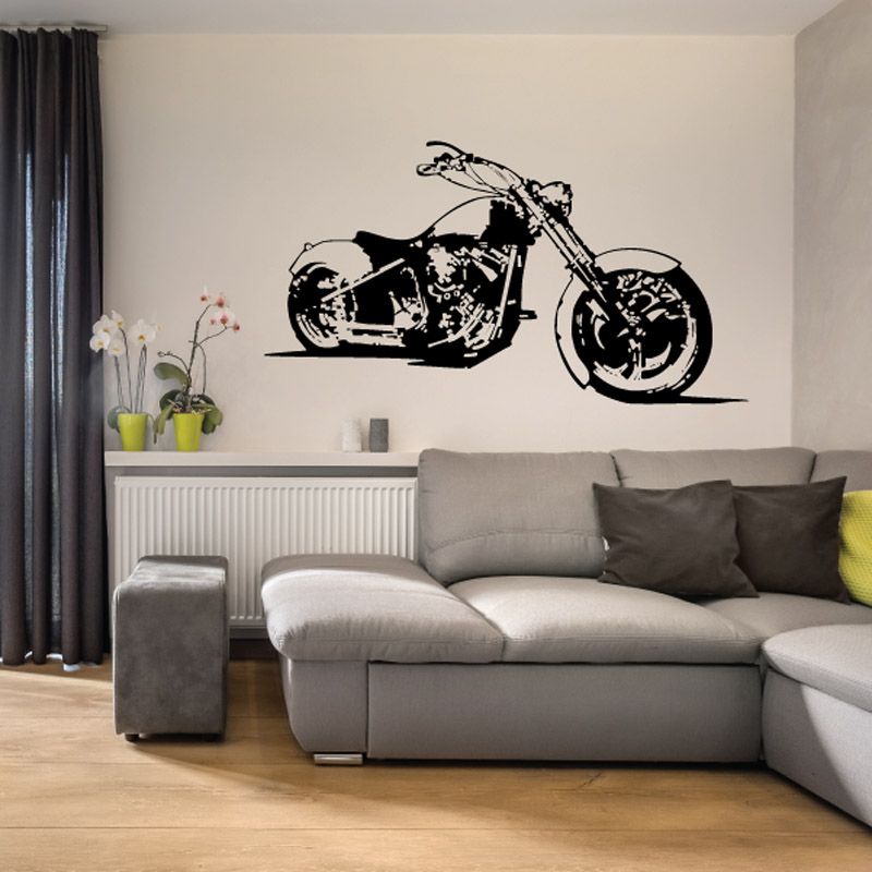 Image of Motorcycle Sketch Wall Decal - Vinyl Decal - Car Decal - CD026