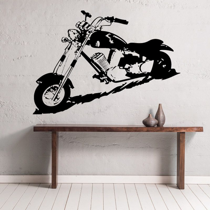 Image of Motorcycle Sketch Wall Decal - Vinyl Decal - Car Decal - CD032