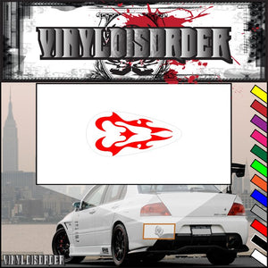 Motorcycle tank flames vinyl decal, red flame design on white