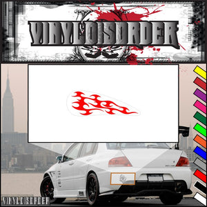 Red flame vinyl decal on white backing