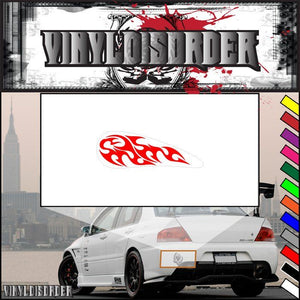 Red flame vinyl decal graphic