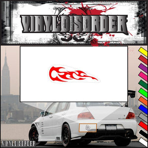 Red flame vinyl decal with stylized flame shape