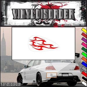 Red flame tank vinyl decal sticker, flame graphic