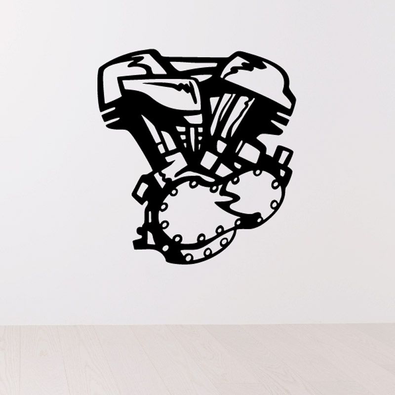 Image of Motorcycle V-Twin Engine Decal