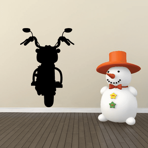 Black motorcycle wall decal silhouette