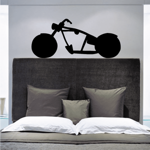 Black motorcycle wall decal vinyl sticker silhouette on wall