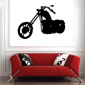 Black motorcycle wall decal vinyl silhouette