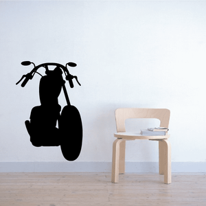 Black motorcycle rider vinyl wall decal silhouette
