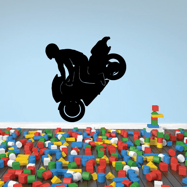 Black motorcycle wall decal vinyl sticker silhouette