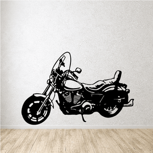 Motorcycle wall decal, black vinyl silhouette of a sport bike