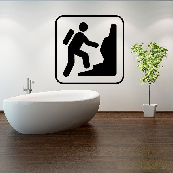 Image of Mountain Climbing Sign Decal