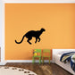 Jumping mountain lion decal, black silhouette