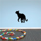 Mountain lion leap decal, black cat silhouette with front paw extended