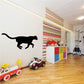 Running mountain lion wall decal, black silhouette