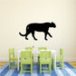 Walking lion silhouette wall decal, black