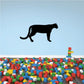 Black mountain lion decal silhouette, walking pose