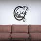 Black mouse wall decal with circle outline