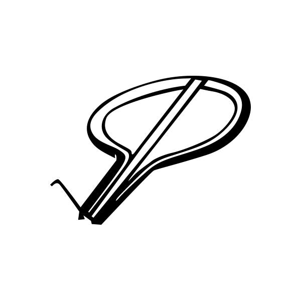 Mouth harp decal with black outline line-art icon