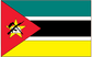 Mozambique flag sticker, rectangular design with red, green, yellow and black stripe
