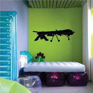 MQ-9 Reaper drone decal, black side-view aircraft silhouette