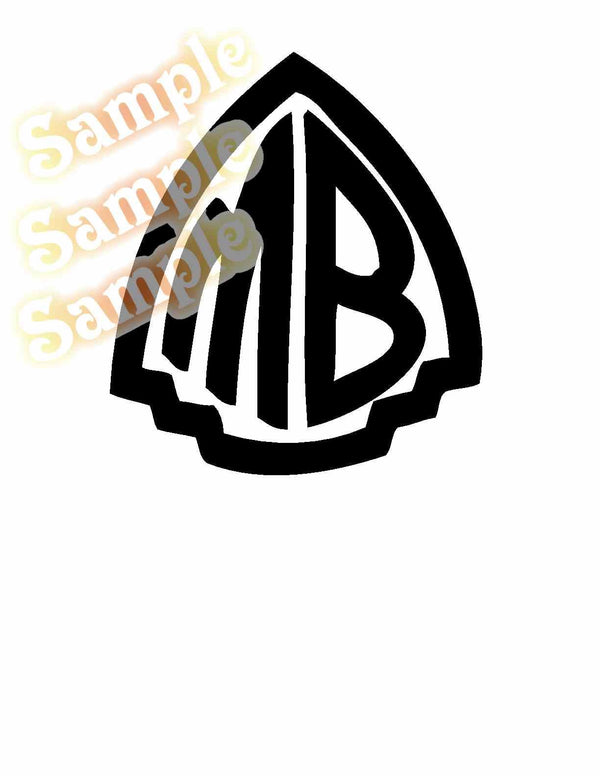 Mr Bumgle decal sticker, black outline and white letters with gray accent