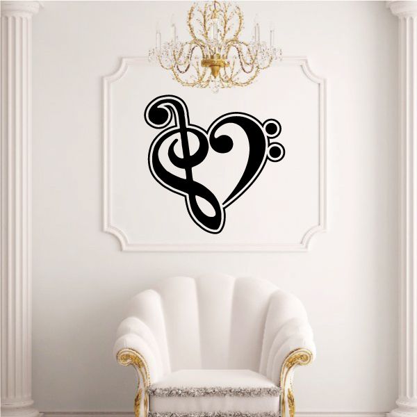 Image of Music Note Heart Decal