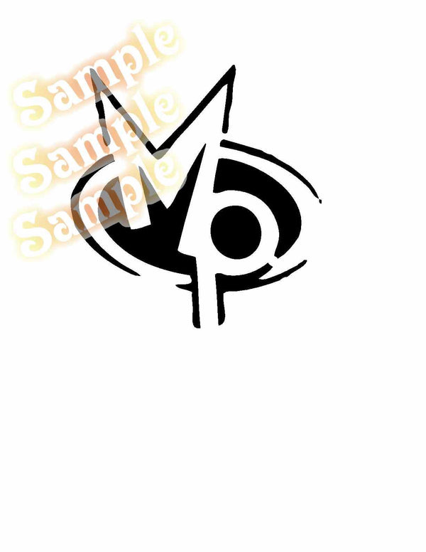 Plug logo decal with black stylized icon