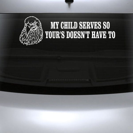 Image of My Child Serves Eagle Decal