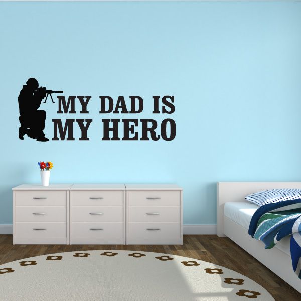 Image of My Dad Is My Hero Aiming Decal