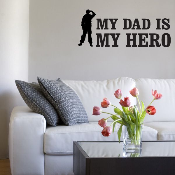 Image of My Dad Is My Hero Salute Decal