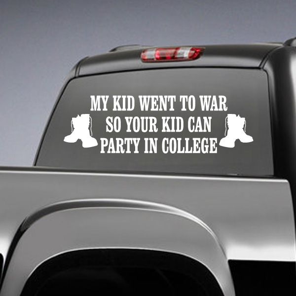 Image of My Kid Went To War Boots Decal