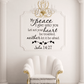Peace quote wall decal with ornate frame, chandelier topper, birds, scripture John 14:27