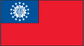 Myanmar flag sticker with white emblem and star circle on red