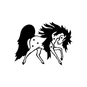 Astrology car window vinyl decal sticker with winged horse and rider silhouettes