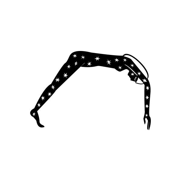 Black arch vinyl car window decal sticker with white star sparkle pattern