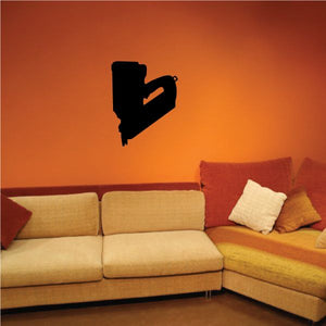 Nail gun wall decal, black silhouette