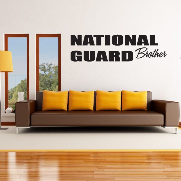 National Guard Brother wall decal with bold block and script lettering