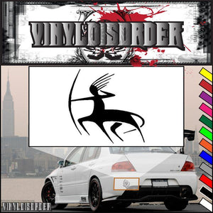 Centaur painting decal with black silhouette on white background