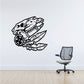 Native American wall decal, black tribal bird outline on a wall