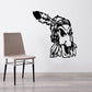 Black vinyl wall decal of Native American horse rider with headdress