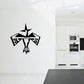 Phoenix bird wall decal with geometric wings, black