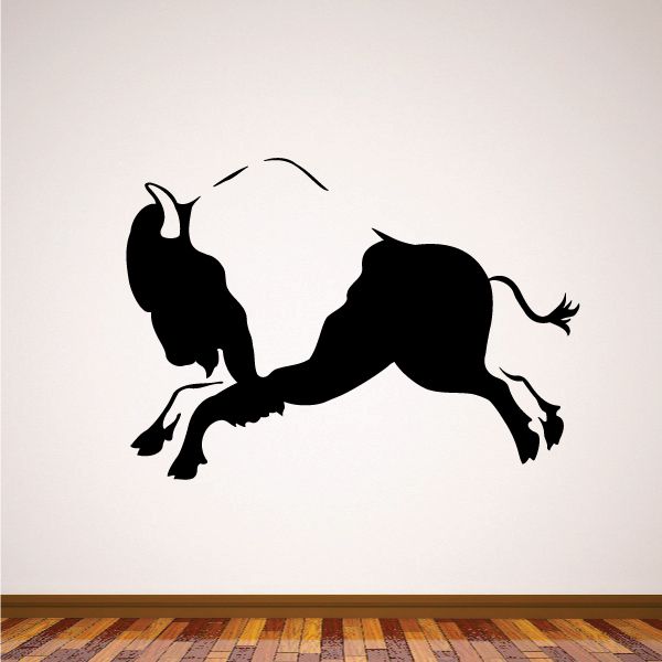 Black buffalo and Native rider silhouette vinyl decal
