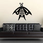 Black native butterfly wall decal with tribal pattern and dot accents