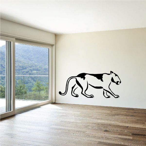Black mountain lion wall decal