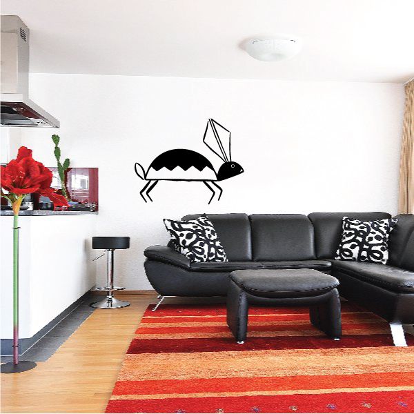 Rabbit outline wall decal, black