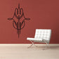 Native southwestern wall decal with black tribal flame and feather pattern