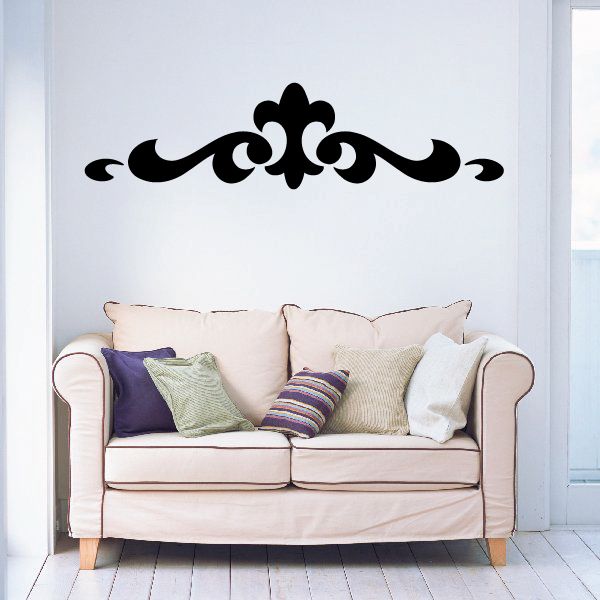 Native southwestern wall decal with black ornate tribal scroll motif